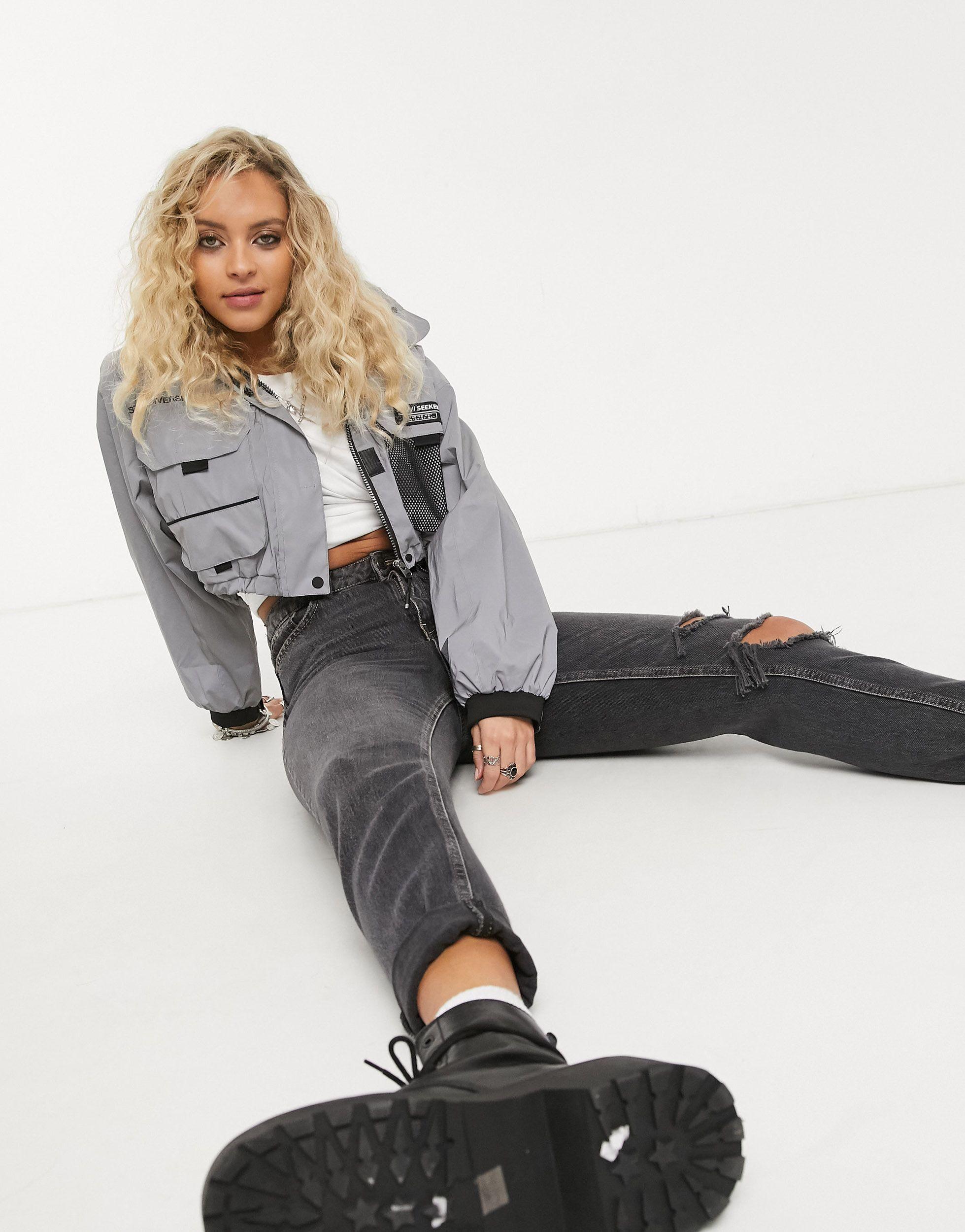 Shop Chamarra Chamarras De Mezclilla Bershka Bershka Cazadora