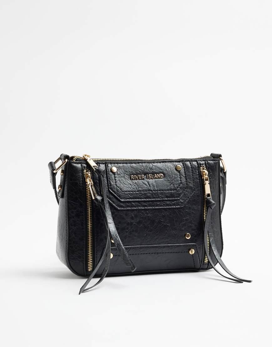 River island black messenger bag hotsell