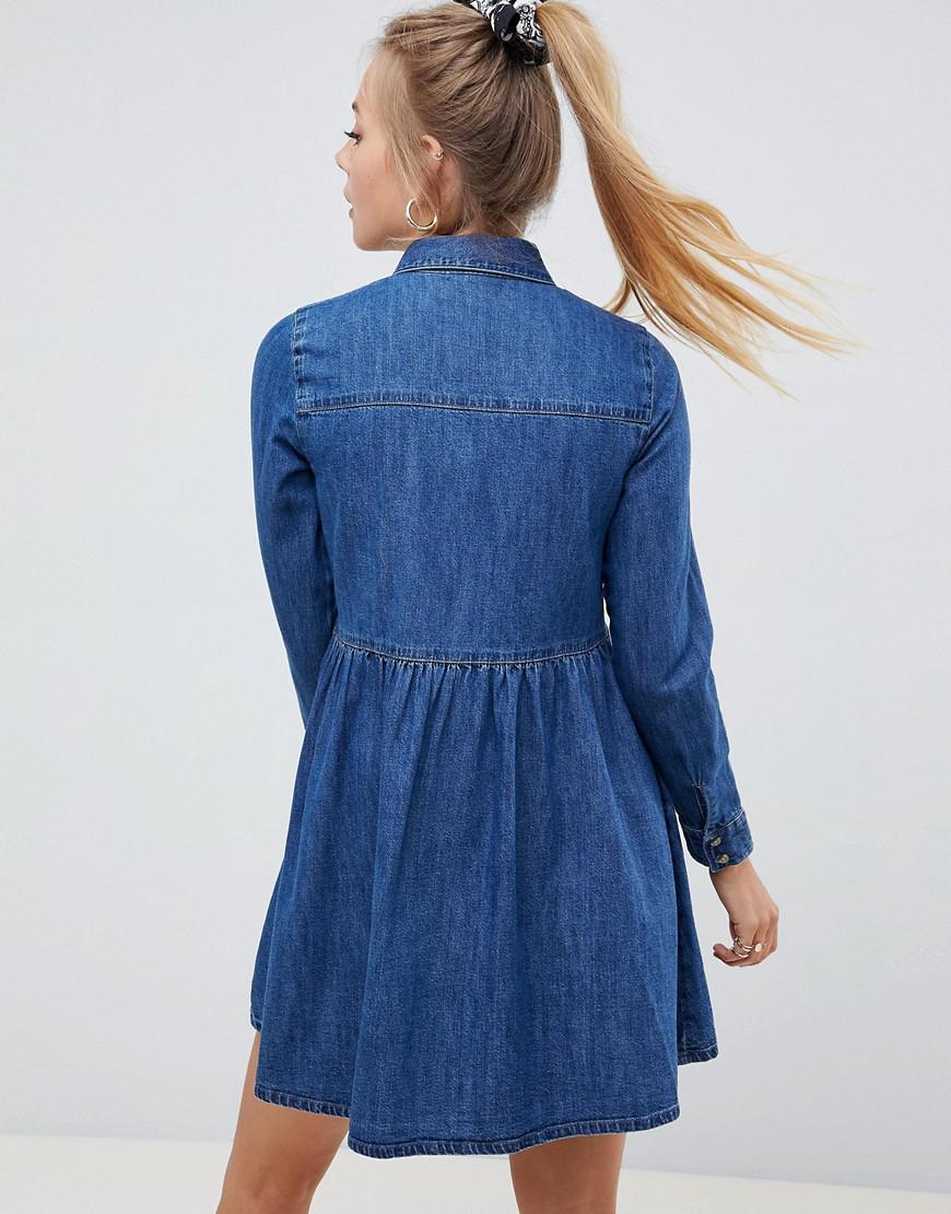 denim smock shirt dress