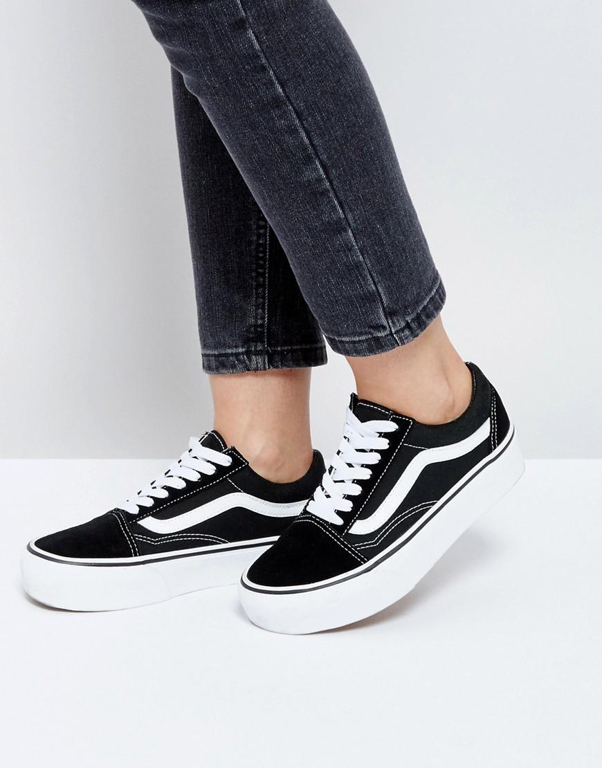 black platform old skool vans