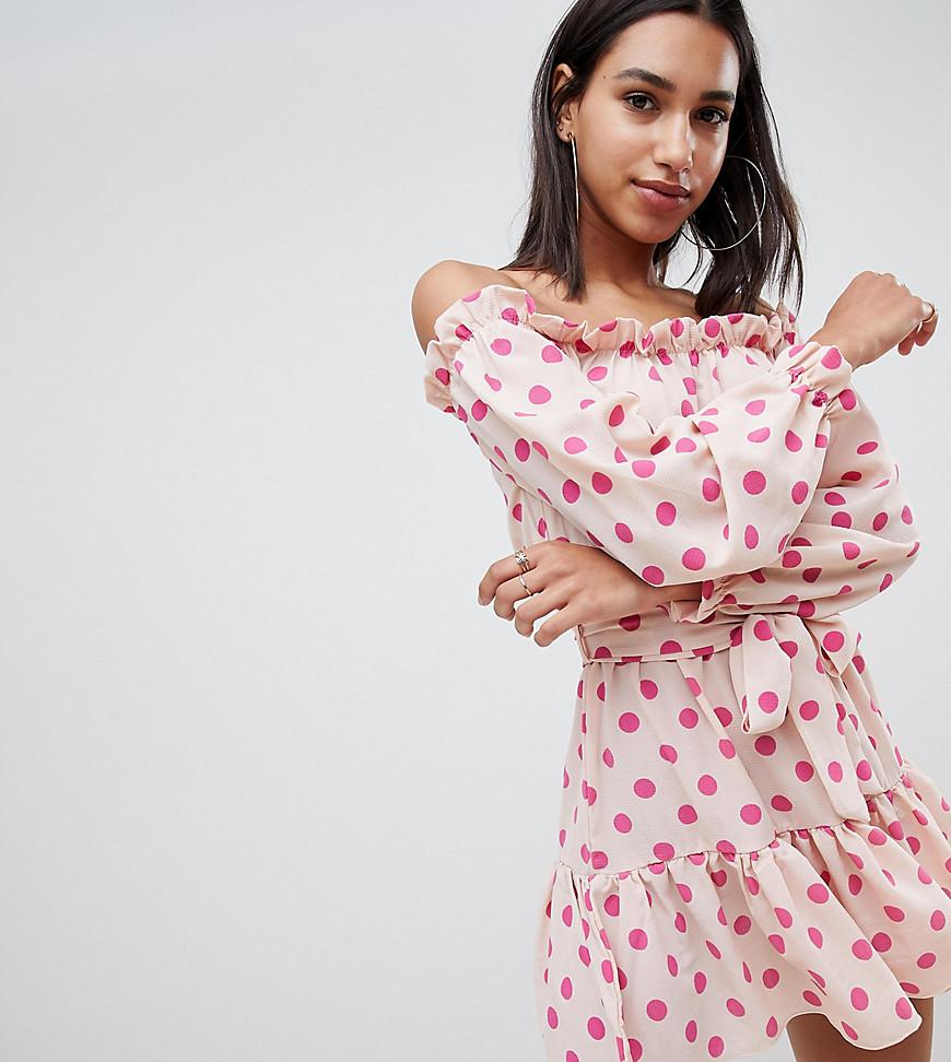 prettylittlething polka dot dress