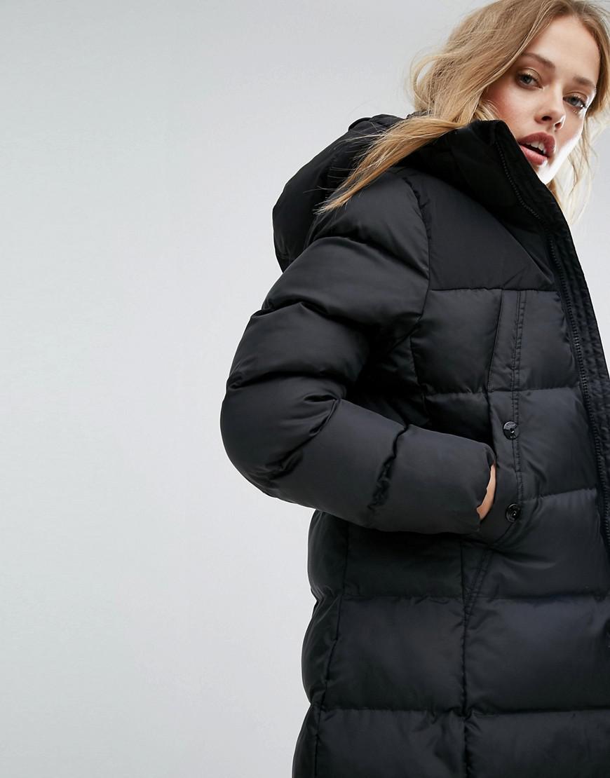 whistler hooded quilted slim long coat