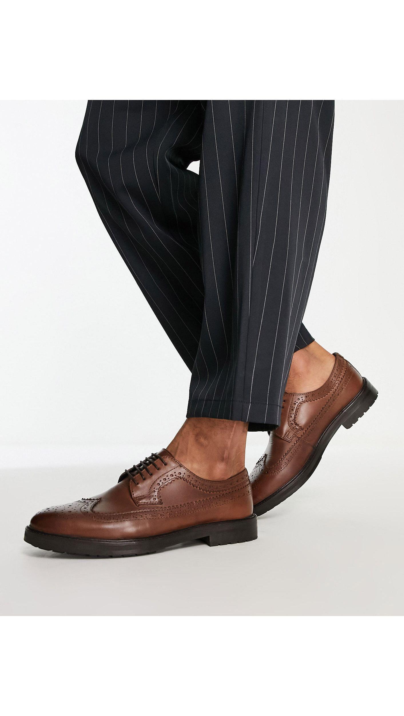 ASOS Brogue Shoes With Chunky Sole in Brown for Men | Lyst