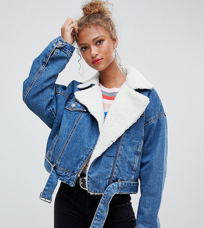 denim jacket with fleece collar
