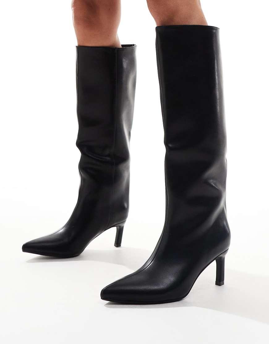 SEQWL Knee High Kitten Heel Boot in Black Lyst UK