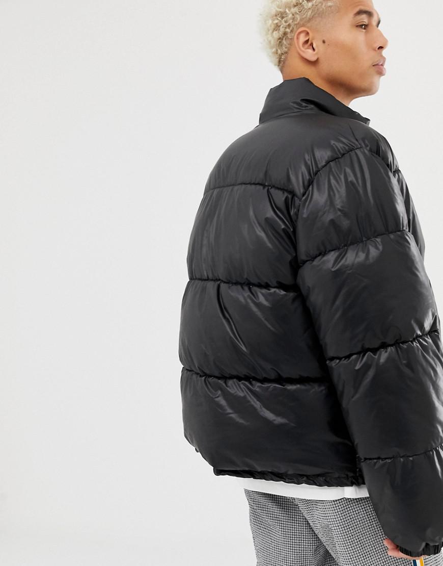 Cheap Monday Denim Puffer Jacket in Black for Men - Lyst