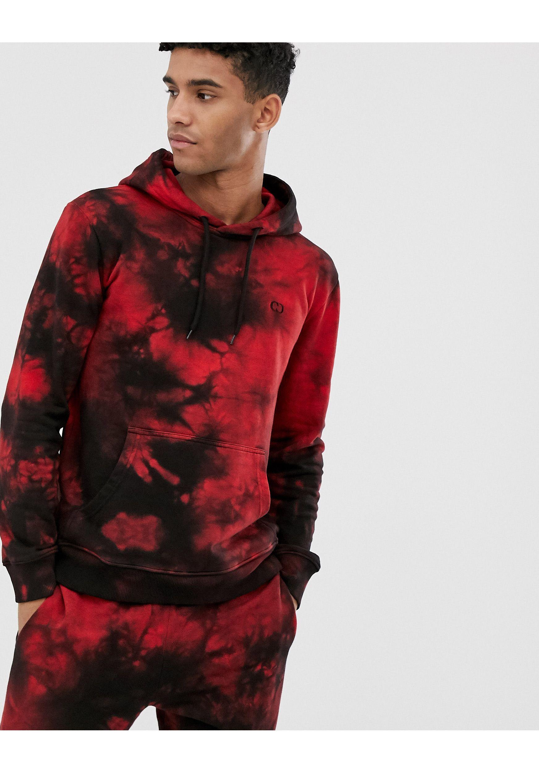 Criminal Damage Tie Dye Hoodie Black And Red for Men Lyst UK