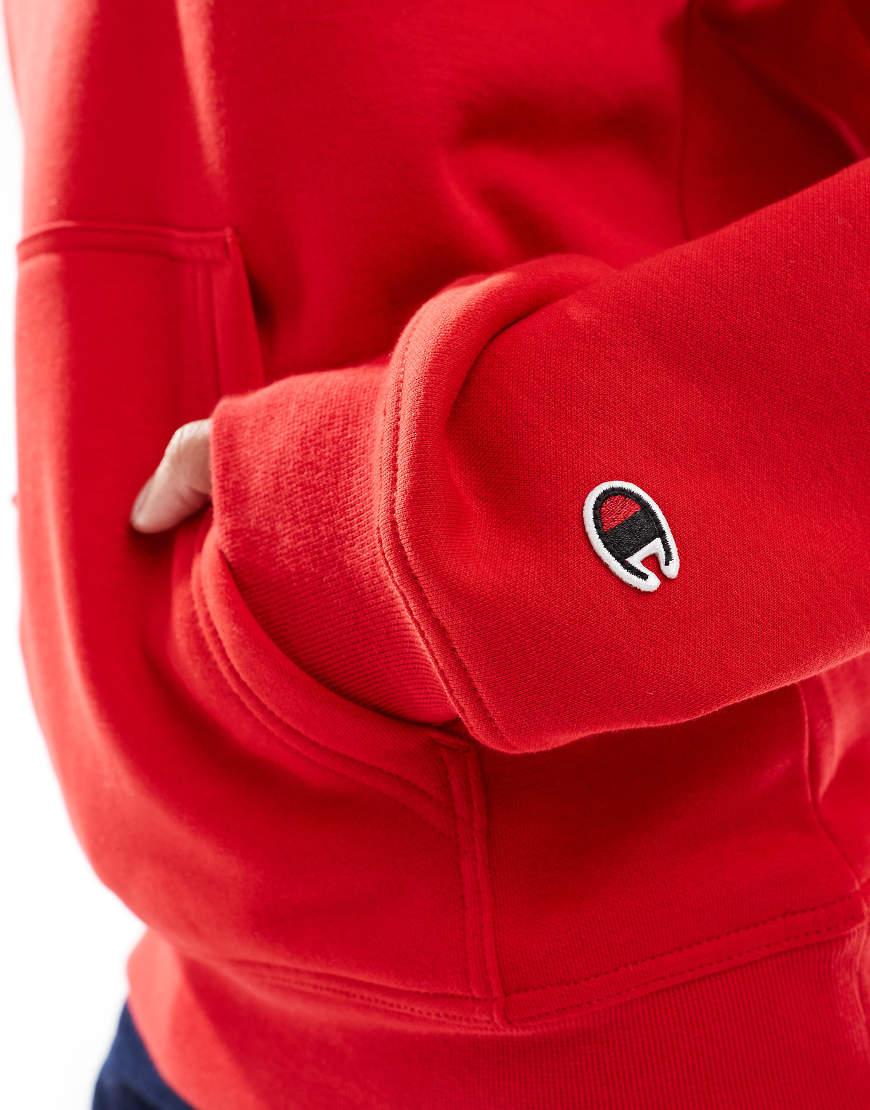 Champion Legacy Unisex Center Logo Hoodie in Red Lyst UK