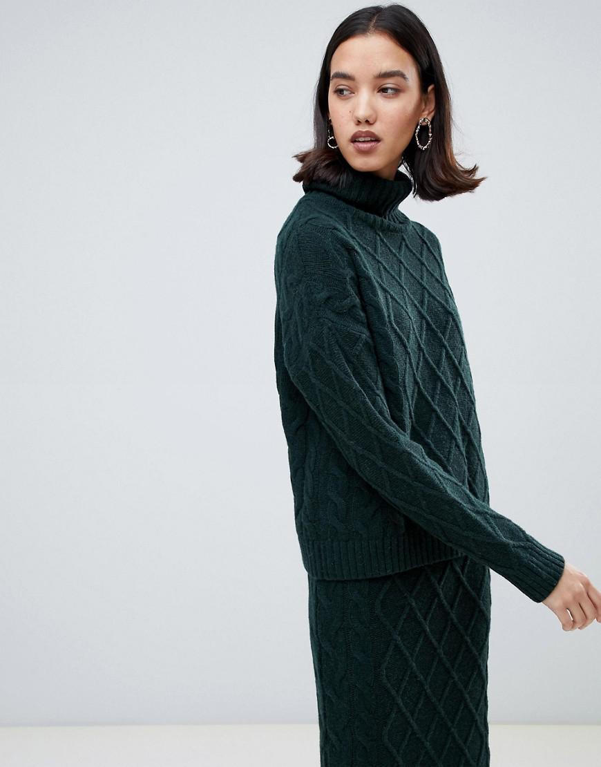 chunky knit roll neck