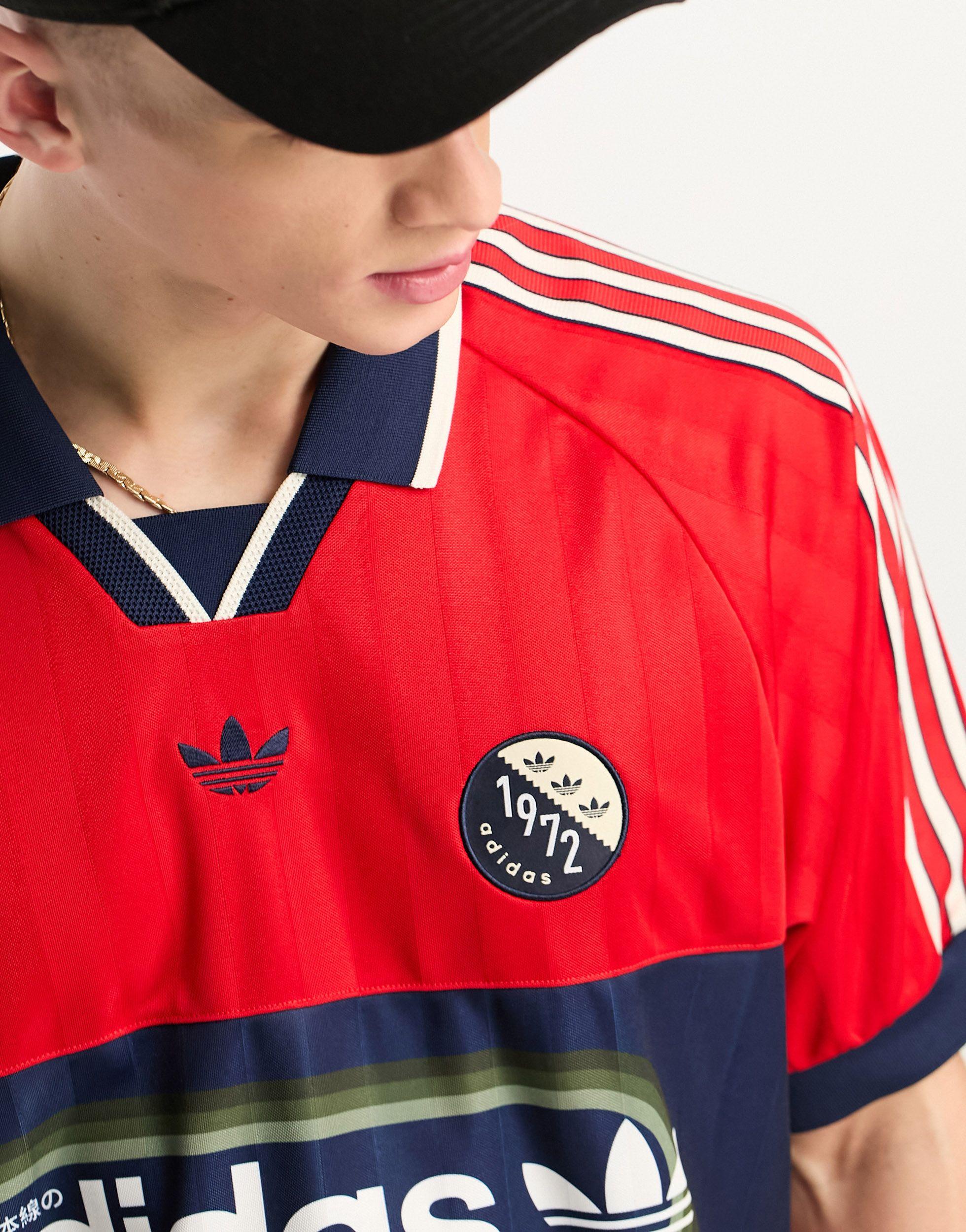 adidas Originals Bloke Pop Retro Football Jersey in Red for Men | Lyst