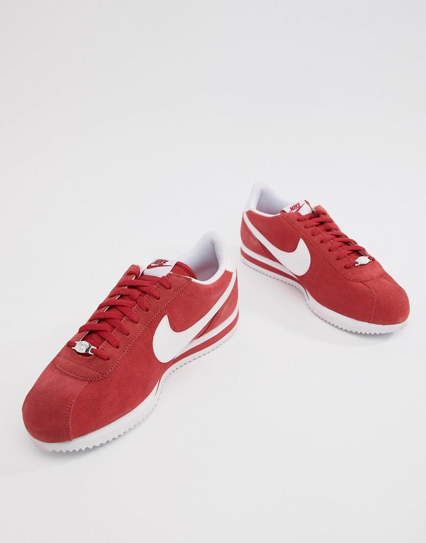 nike cortez red suede