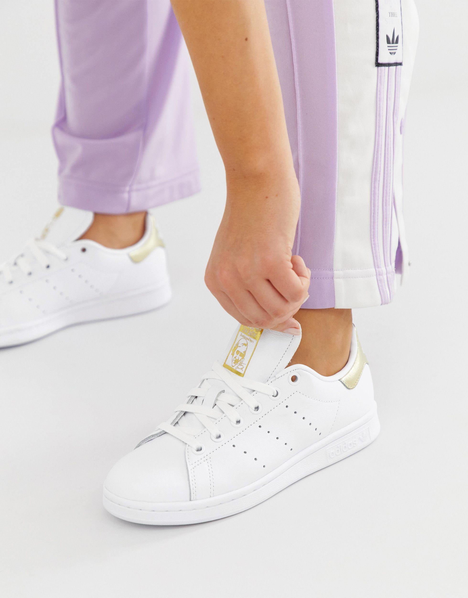 adidas stan smith white and gold