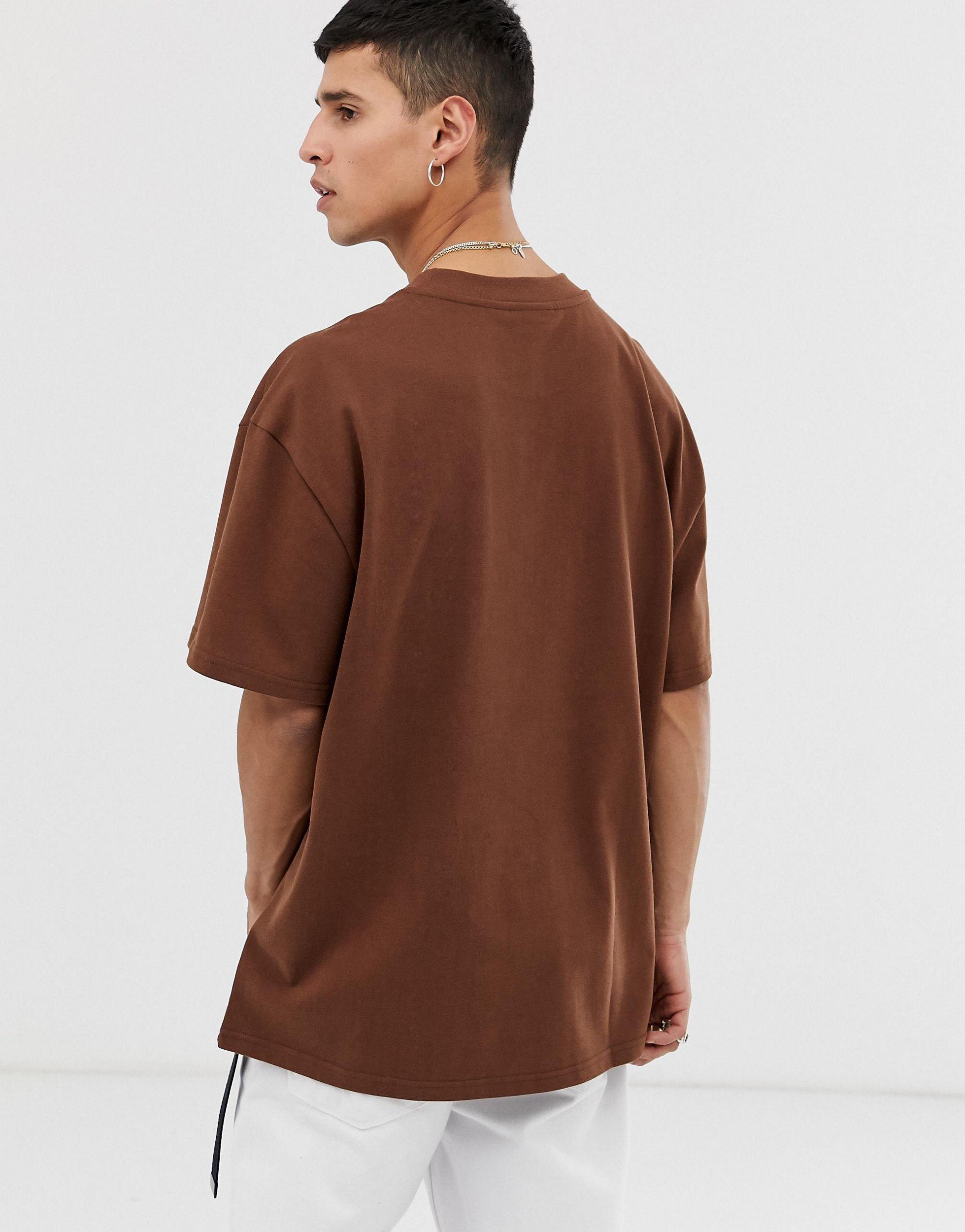 Weekday Denim Great Oversized T-shirt in Brown for Men - Lyst