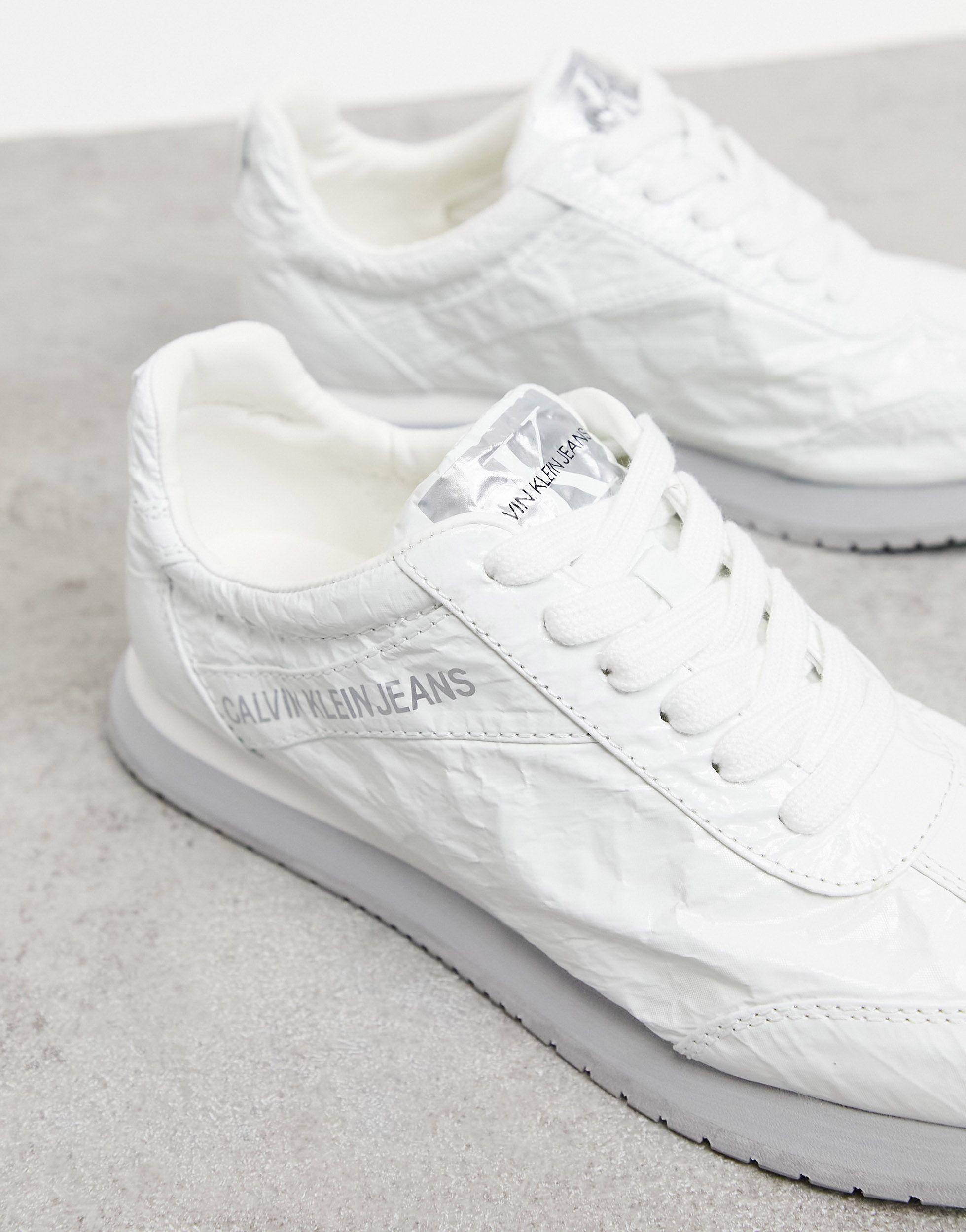 Calvin Klein Denim Jeans Jill Trainers in White | Lyst UK