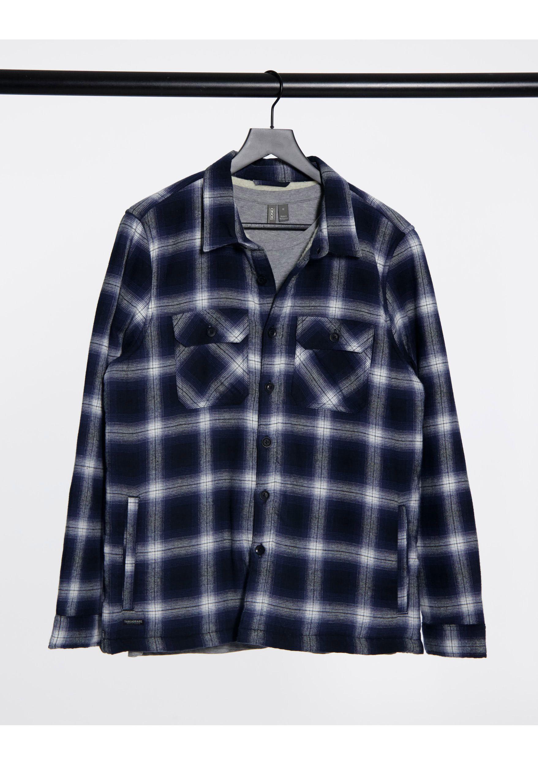 borg lined checked shirt