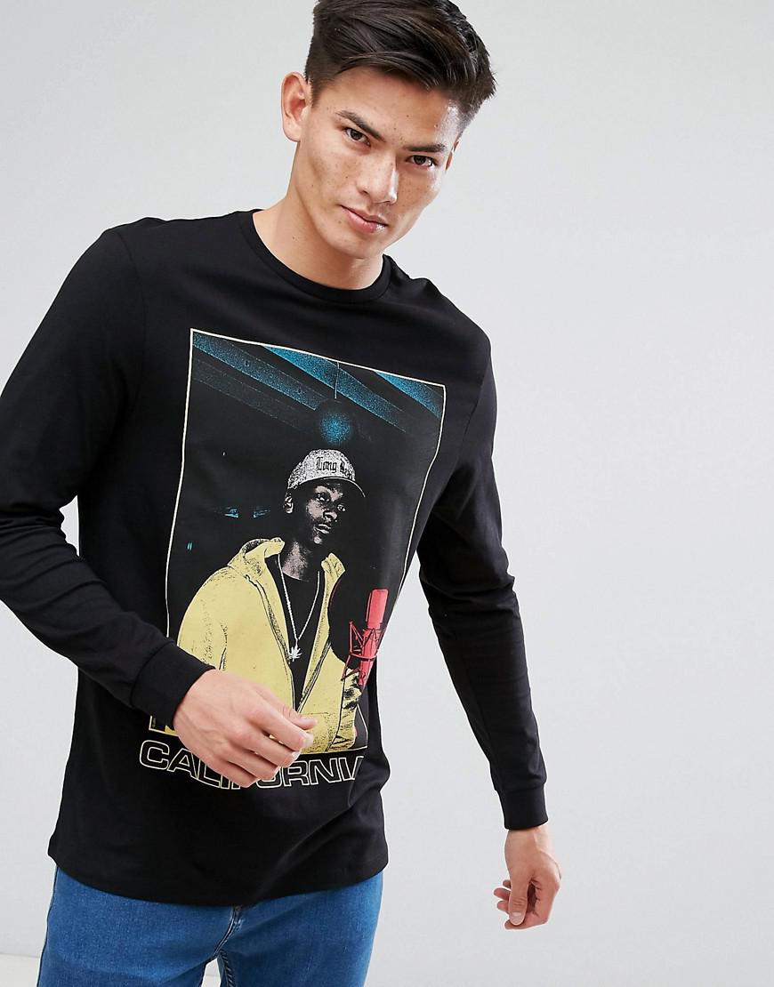 Lyst - Asos Snoop Dogg Longline Long Sleeve T-shirt in Black for Men