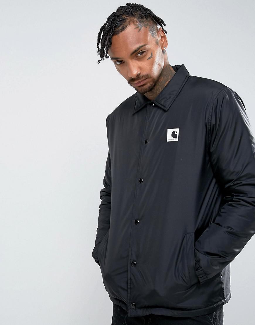 Carhartt WIP Coach Jacket With Faux Shearling Lining in Black for Men | Lyst