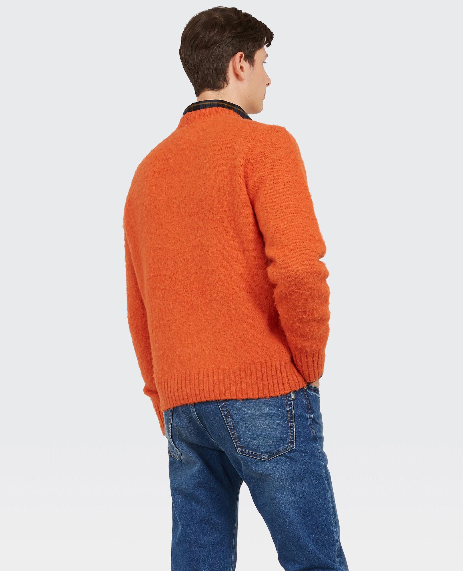 Aspesi Crew-neck Sweater In Brushed Shetland Wool in Orange for Men - Lyst