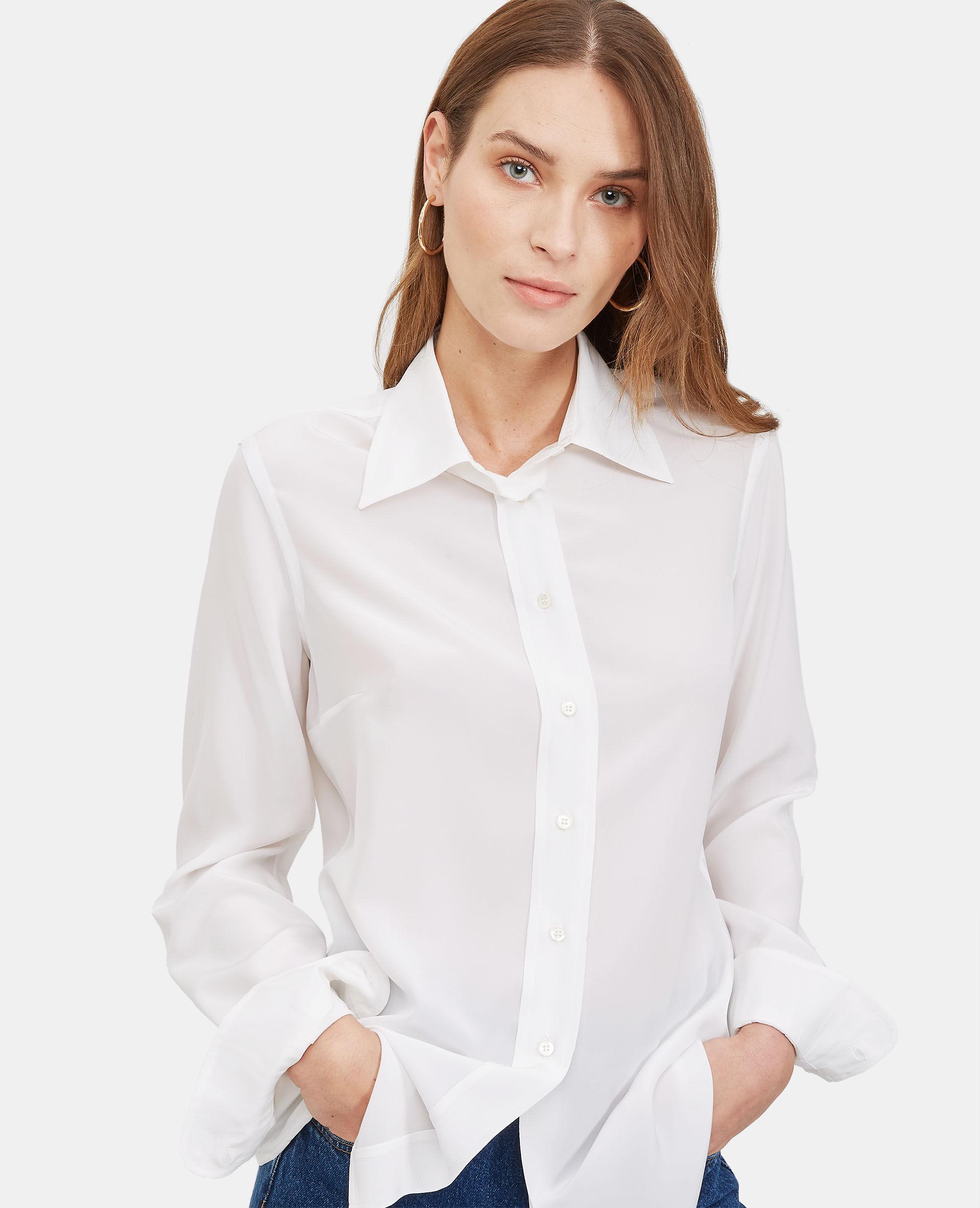 Aspesi Classic Shirt In Silk Crepe De Chine in White - Lyst