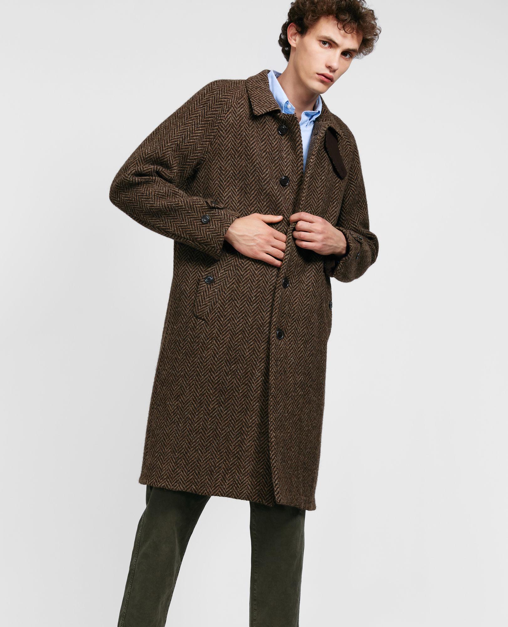 herringbone wool coat