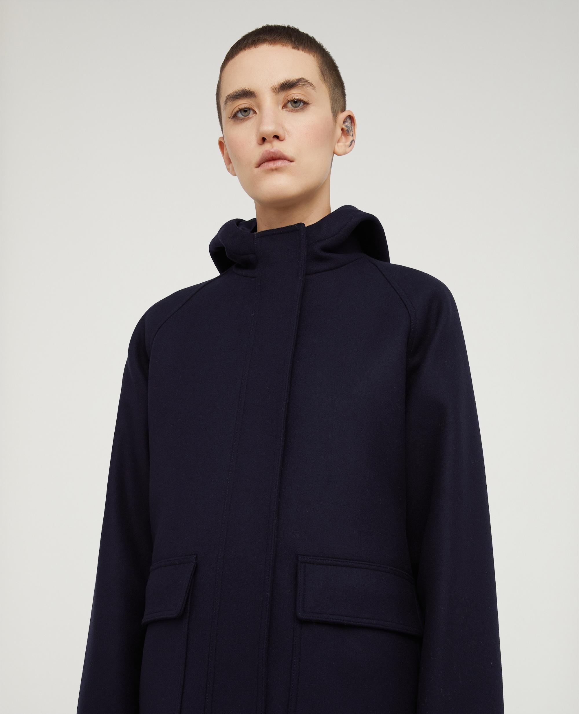 Aspesi Jacket With Wool Hood in Blue | Lyst