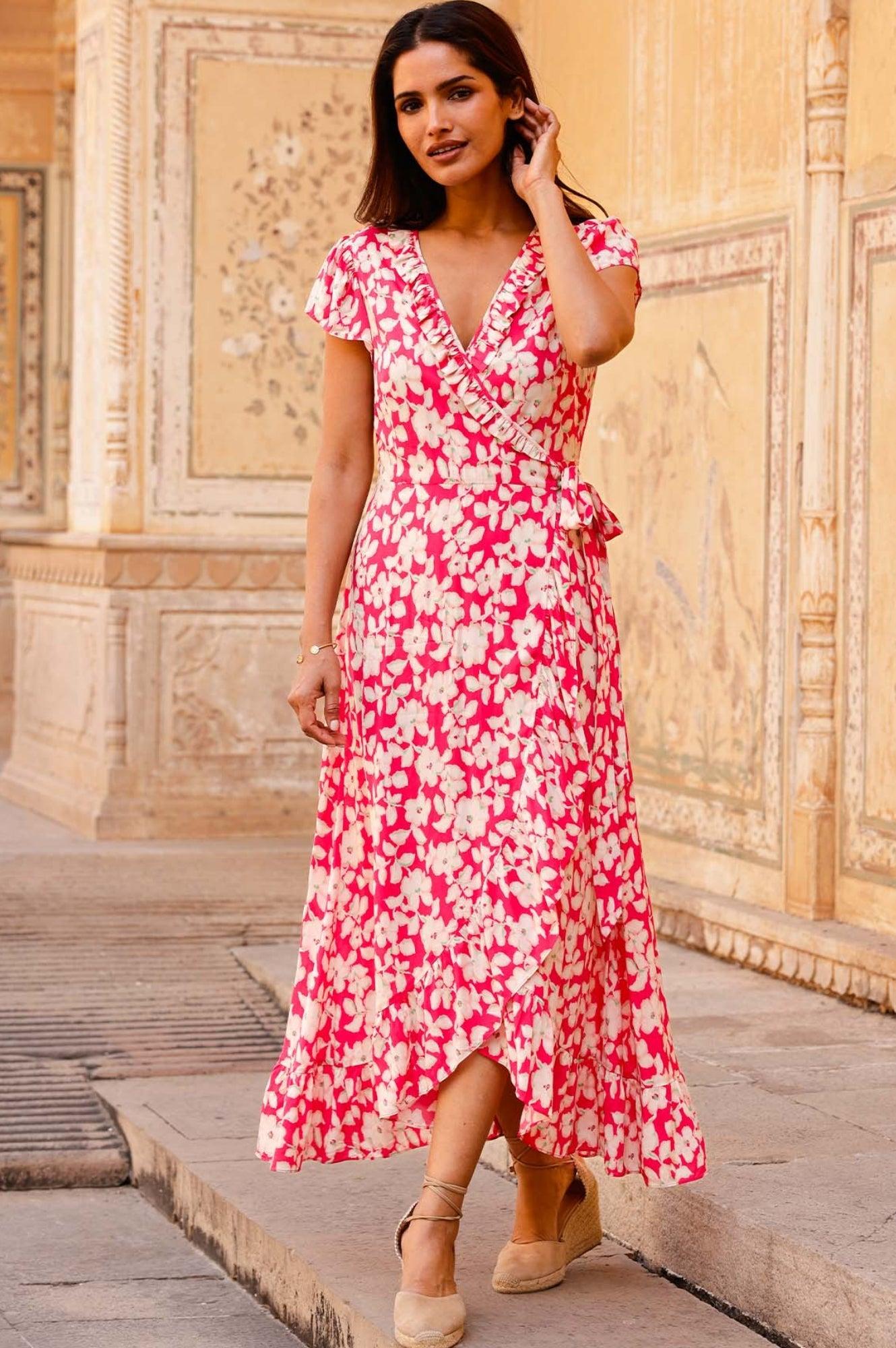 Designer Pink Wrap Dresses for Women - Up to 66% off | Lyst