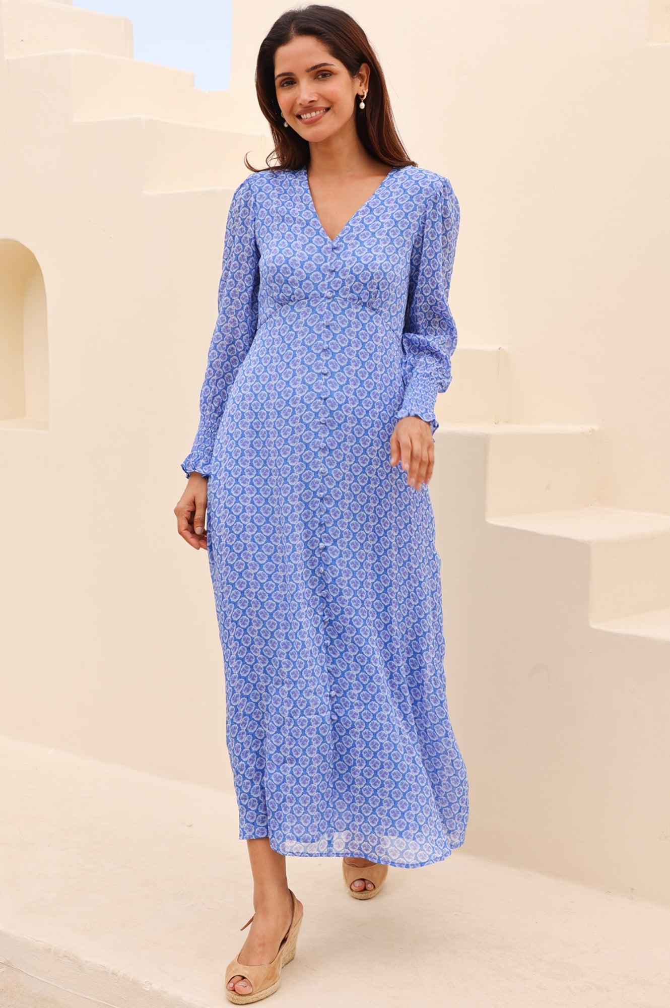 midi long sleeve dress for wedding Long Sleeve Square Neck Fit & Flare Midi Dress