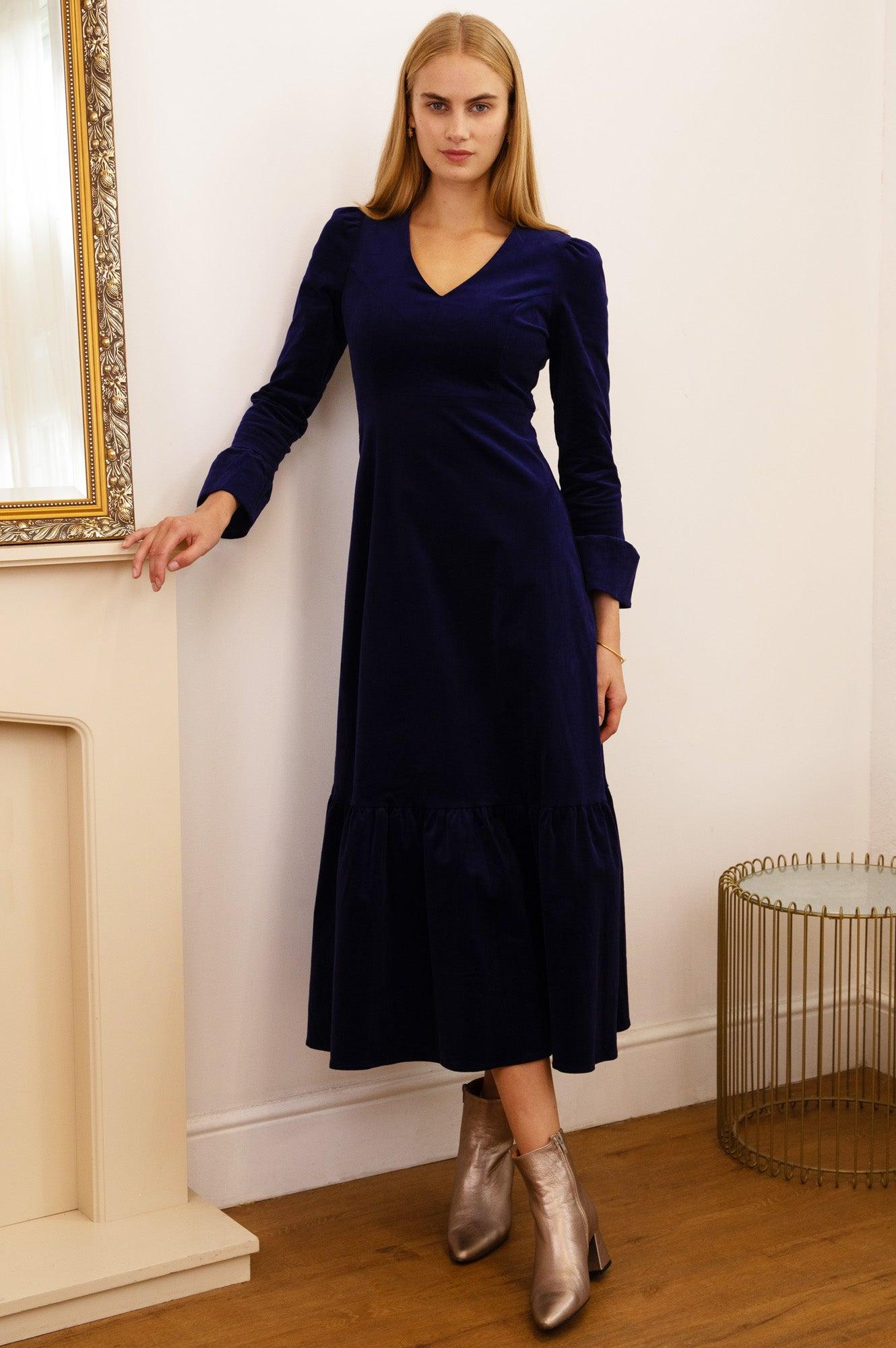 princess polly baby blue dress Designer Blue Velvet Wedding Guest Dresses for Women