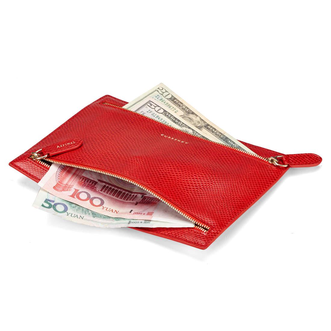 Aspinal of London Leather Multi Currency Wallet in Red Lyst