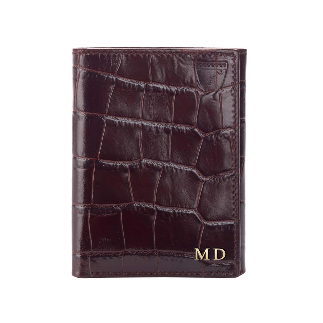Aspinal of London Best Leather Wallet - Trifold Wallet In Deep Shine 