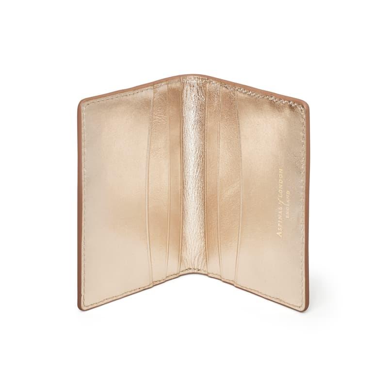Aspinal of London Double Fold Credit Card Holder in Natural Lyst