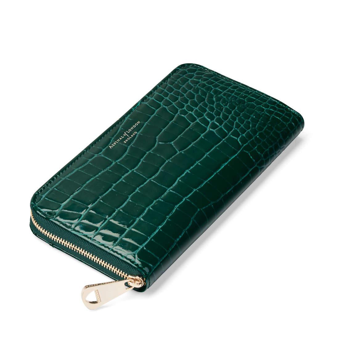 Aspinal of London Leather Continental Clutch Zip Wallet in Green - Lyst