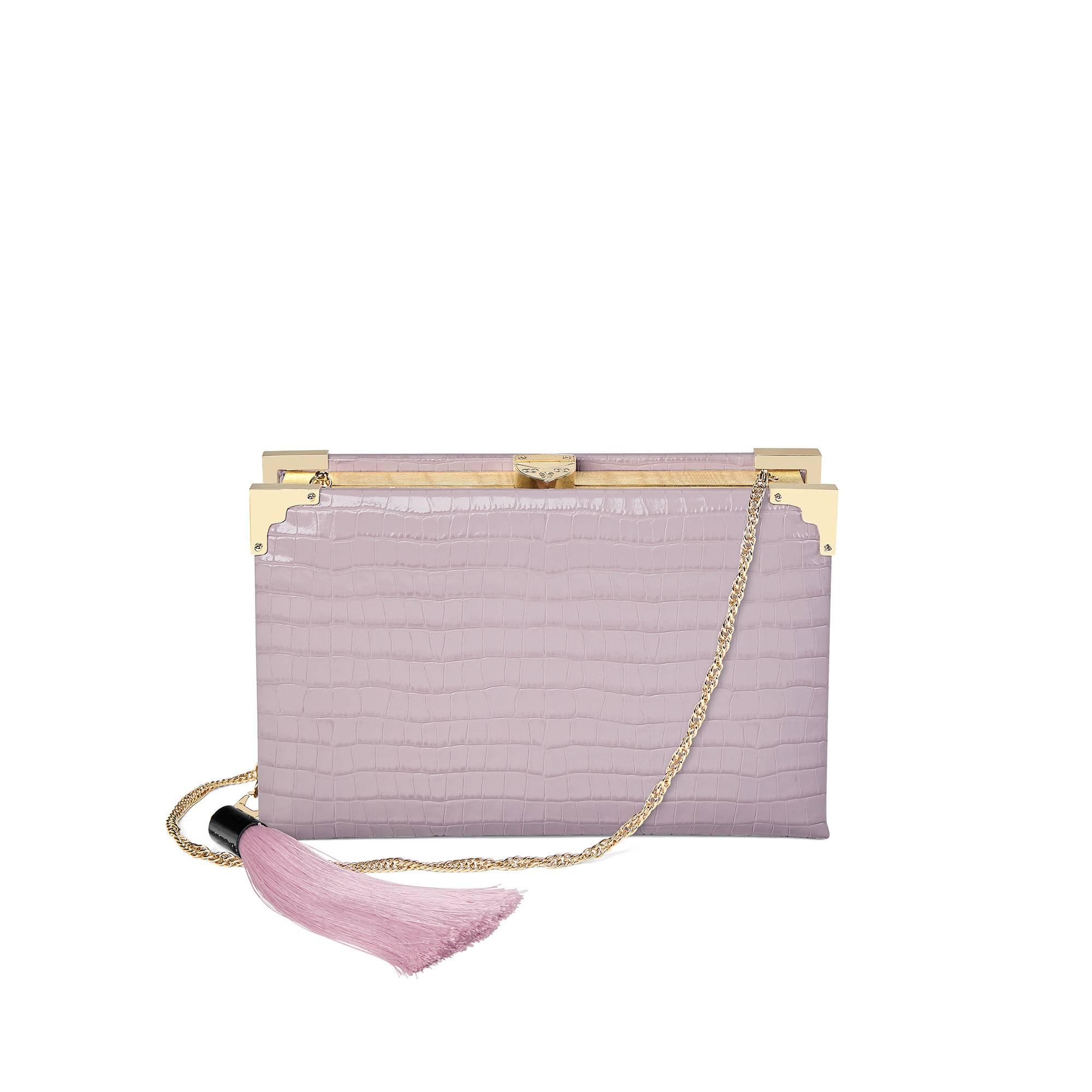 lilac croc bag