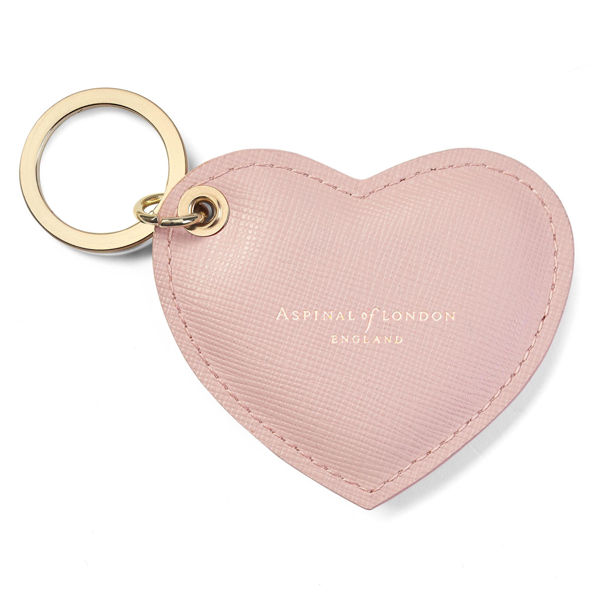 Aspinal of London Leather Heart Key Ring in Pink - Lyst