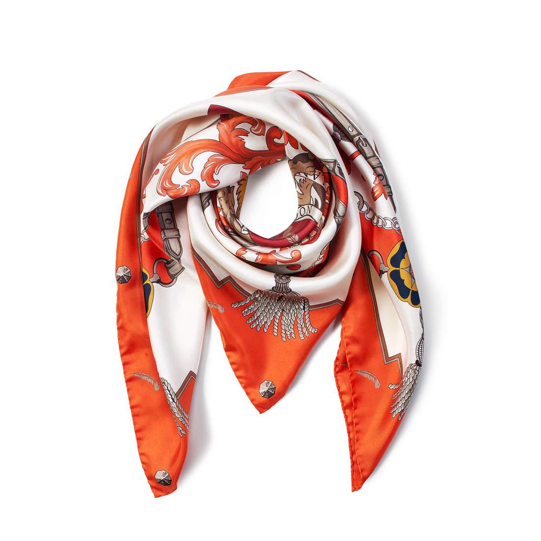 Aspinal of London Aspinal Signature Shield Silk Scarf in Ivory (White ...