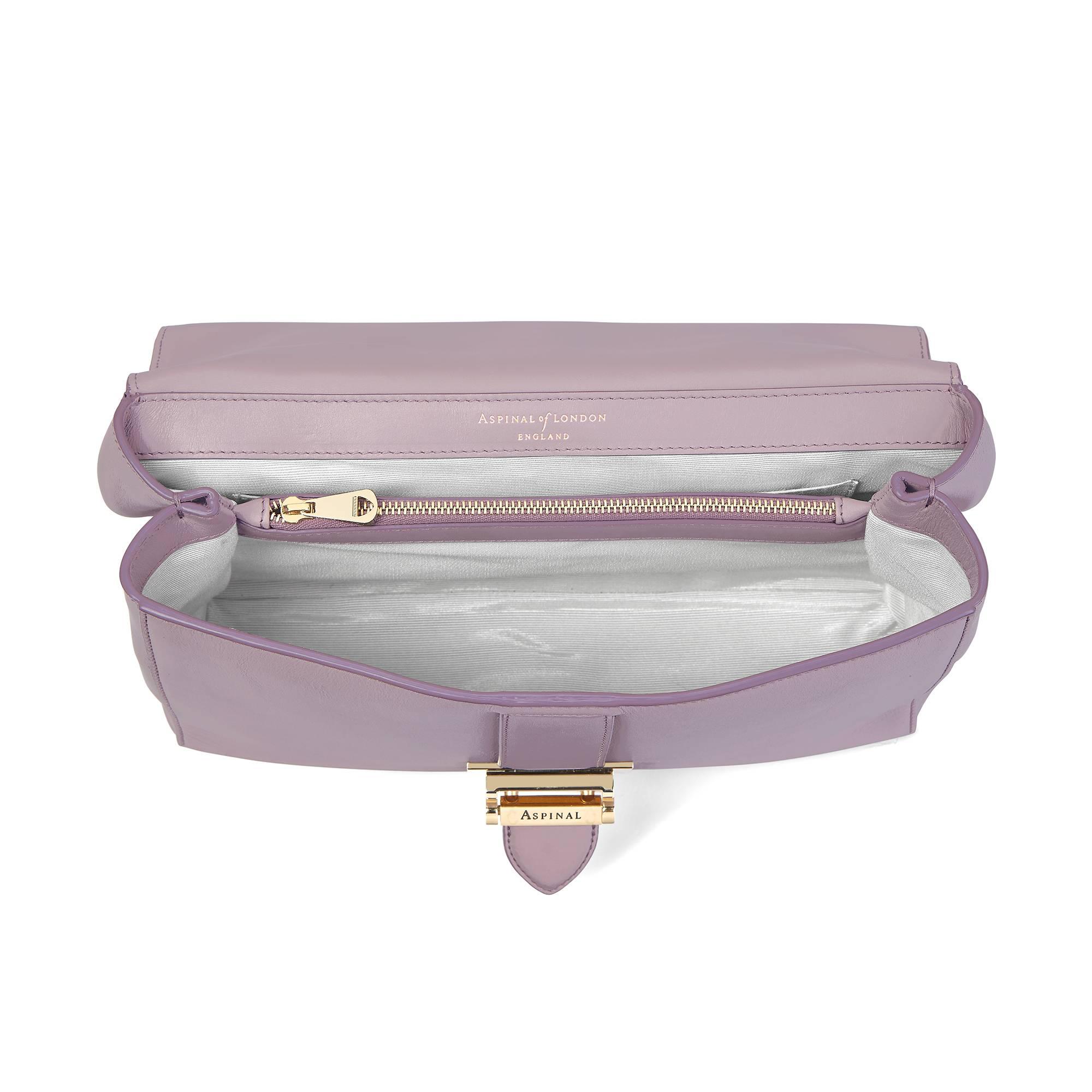 Aspinal of London Leather Large Lottie Bag In Deep Shine Lilac Small ...