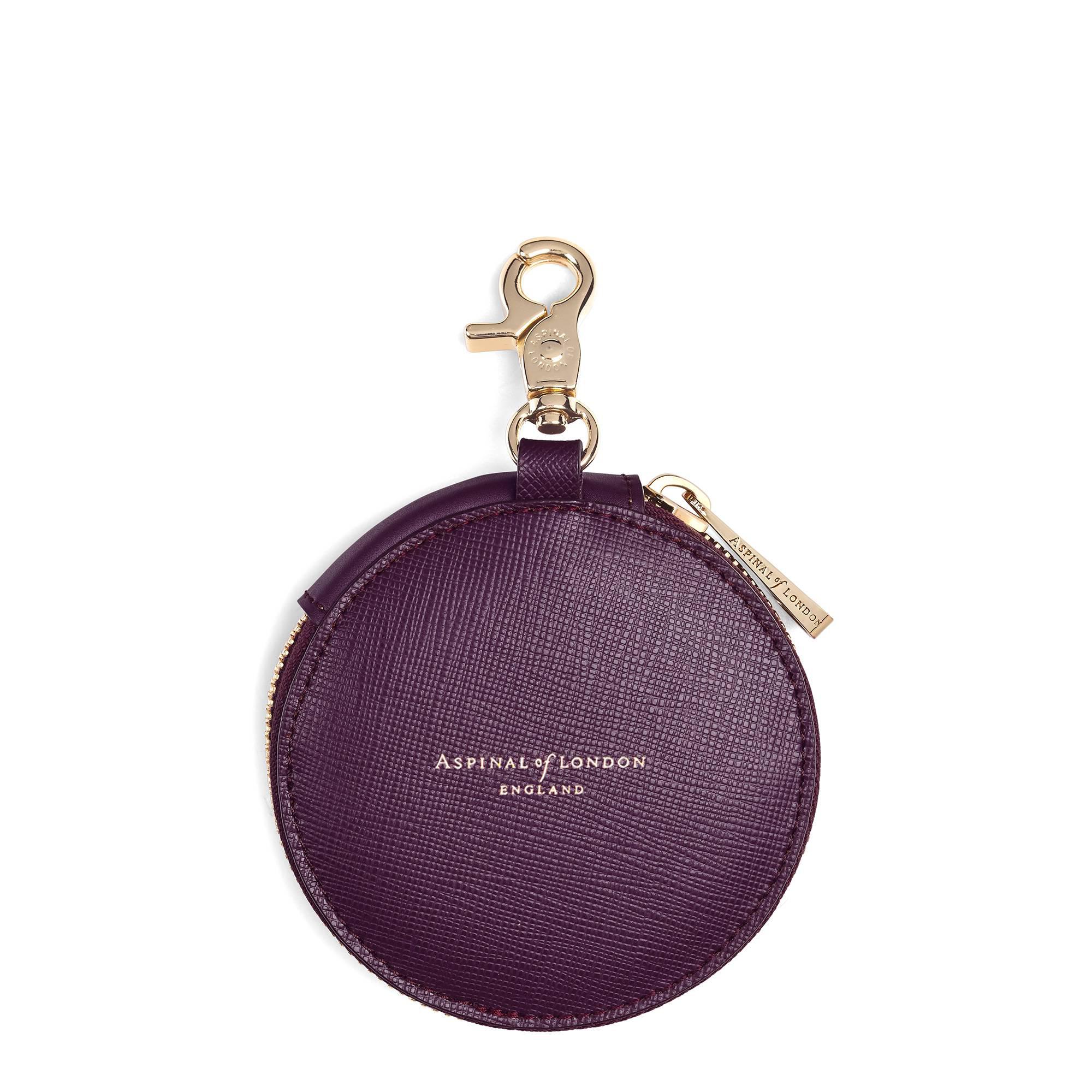 Lyst - Aspinal Round Coin Purse With Keyring in Purple