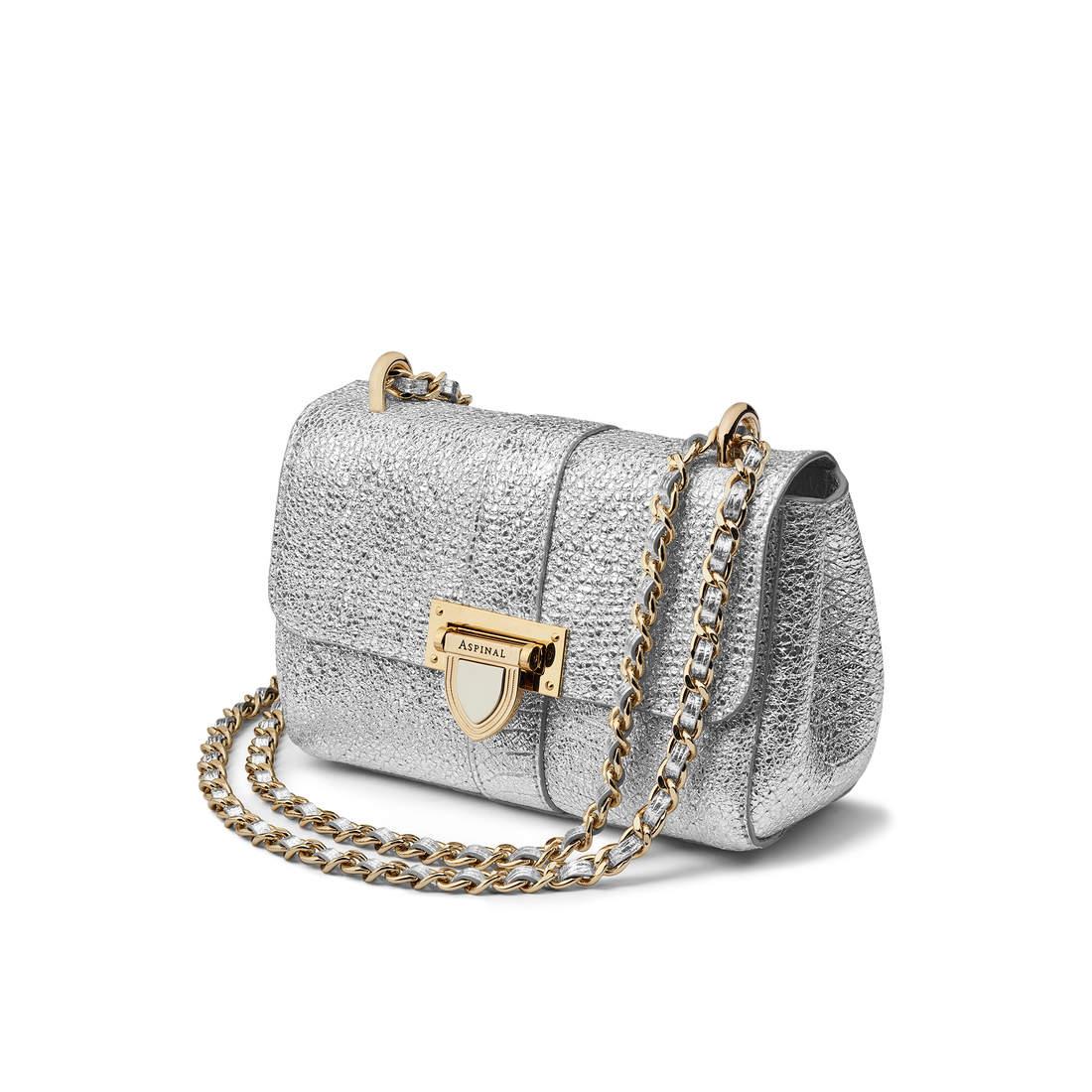 Aspinal of London Leather Micro Lottie Bag in Silver (Metallic) - Lyst