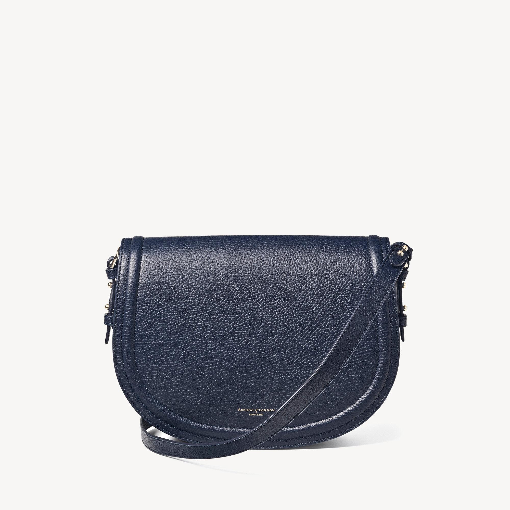 Aspinal of London Pebble Leather Stella Satchel in Blue | Lyst