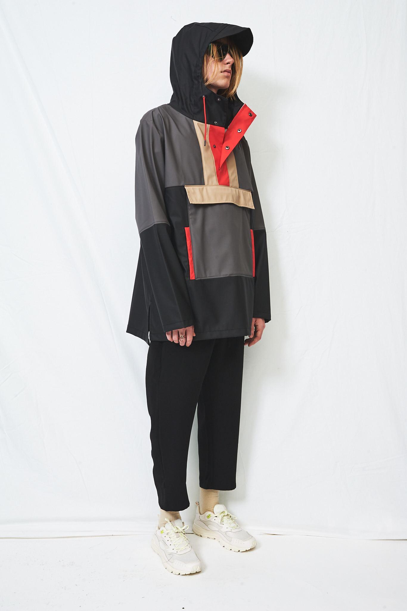 Rains Synthetic Color Block Anorak in 