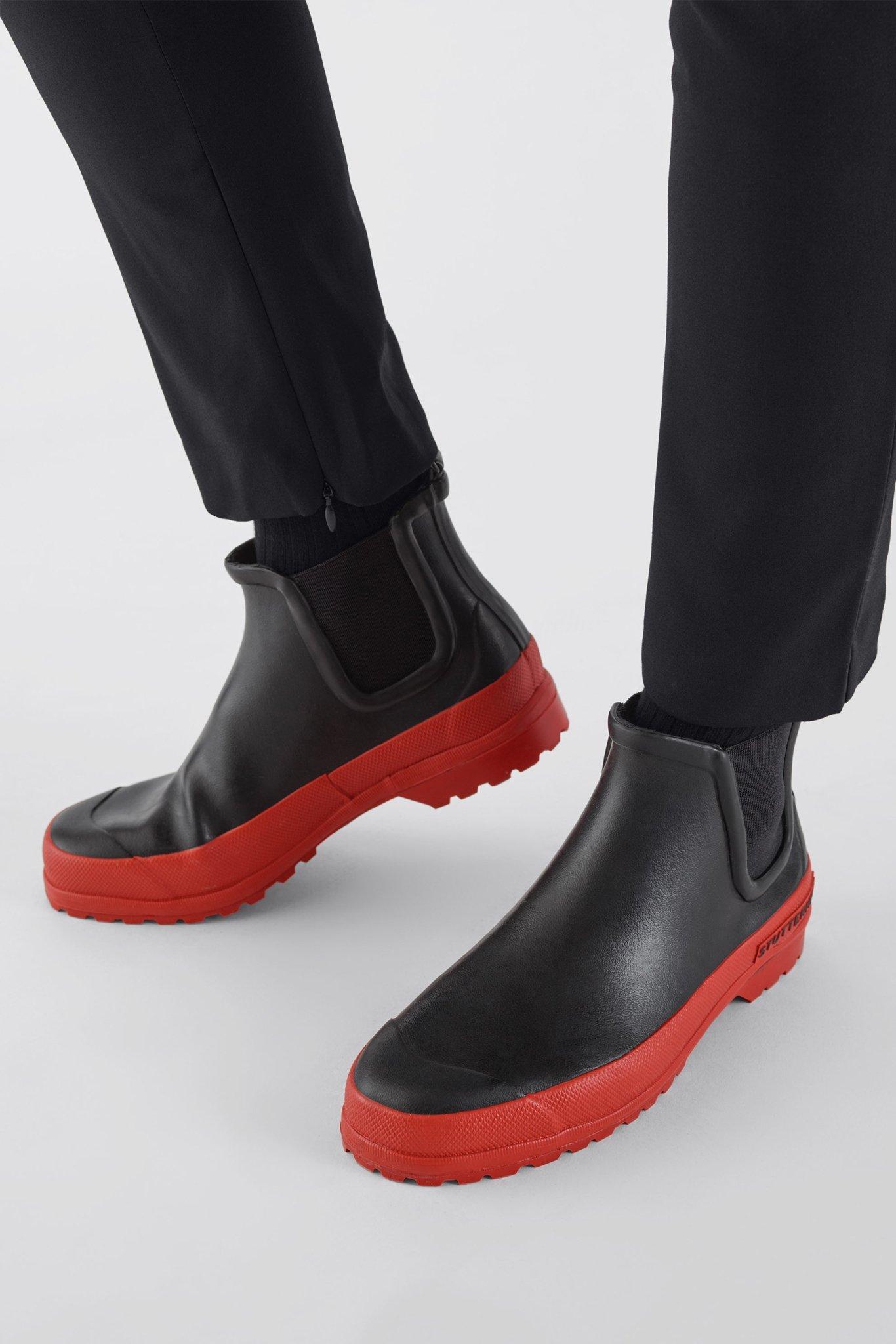 Stutterheim Rubber Chelsea Rainwalker Rain Boot Black/red for Men Lyst