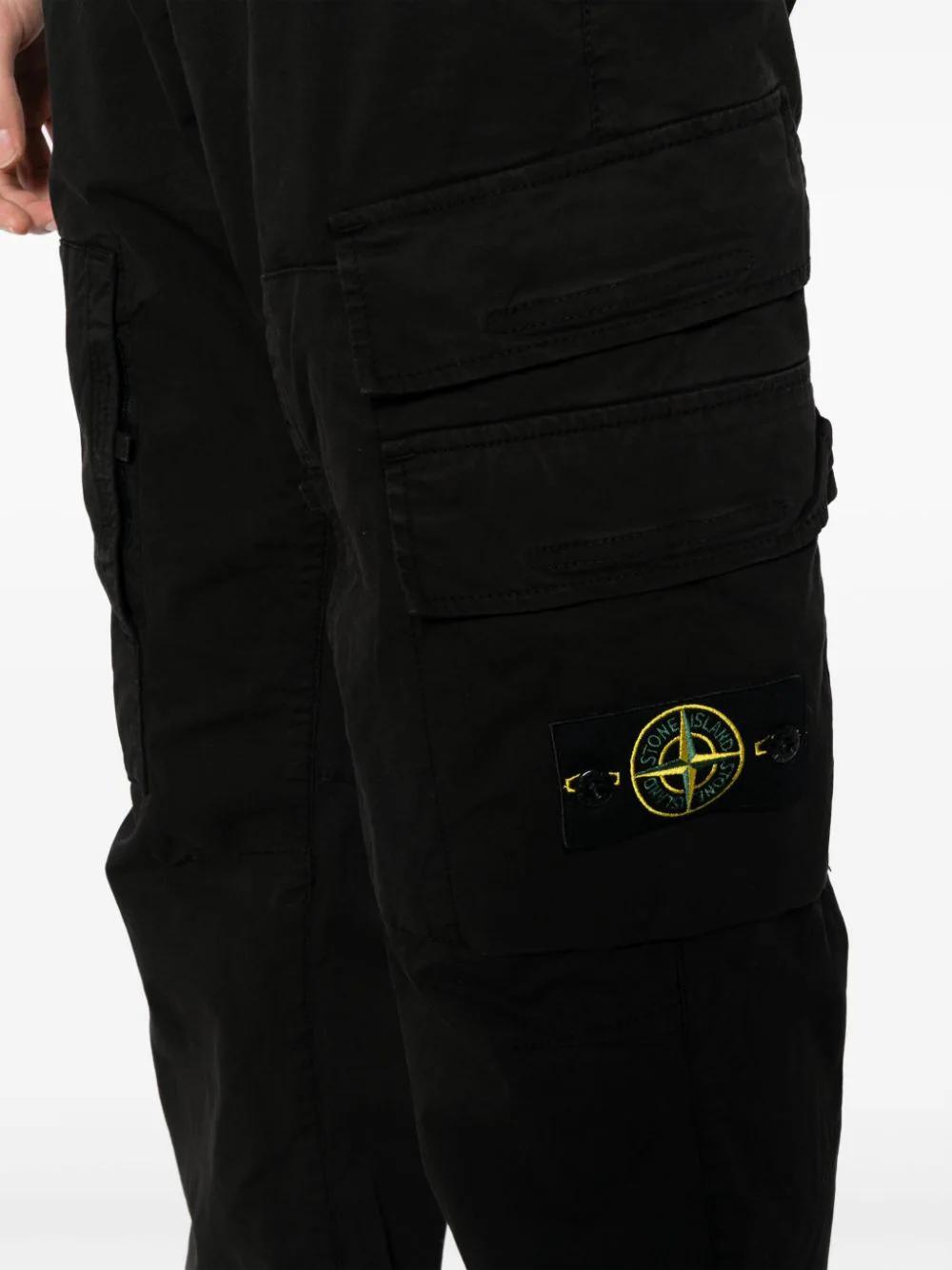 Stone Island Men Straight Fit Cargo Trousers in Black for Men | Lyst