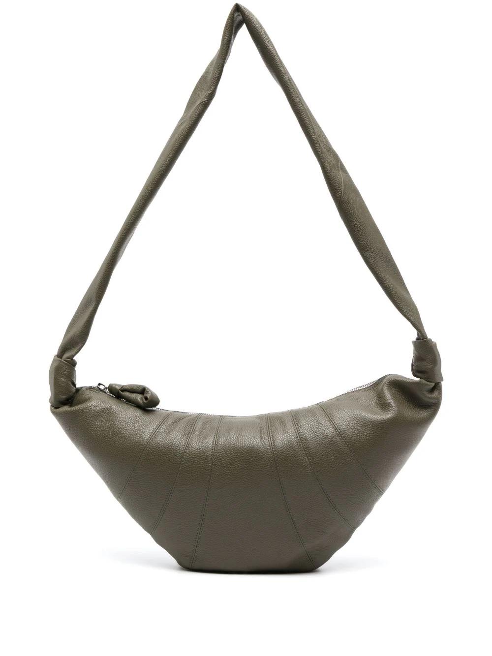 Lemaire Soft Grained Leather Medium Croissant Bag in Gray | Lyst