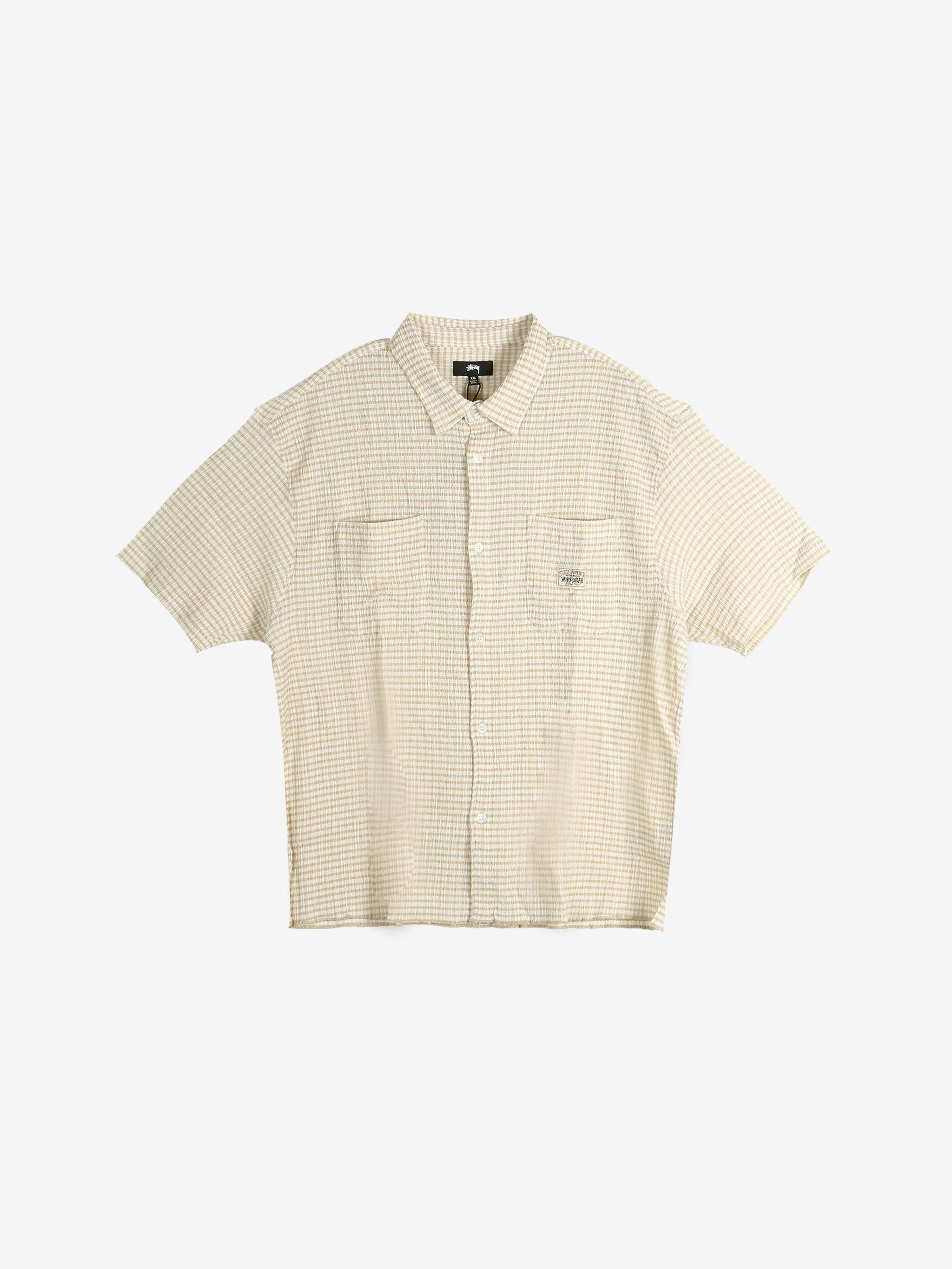 トップス stussy CRINKLED CHECK SS SHIRT TAN M Stussy Casual shirts and button-up shirts for Men | Online Sale up