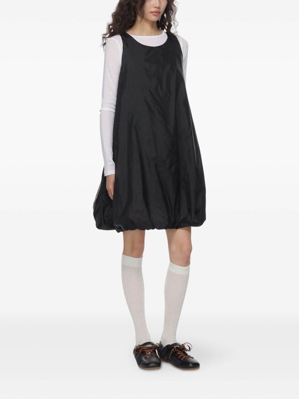 amomento black dress AMOMENTO Sheer Shirring Padded Dress- Black main image 0