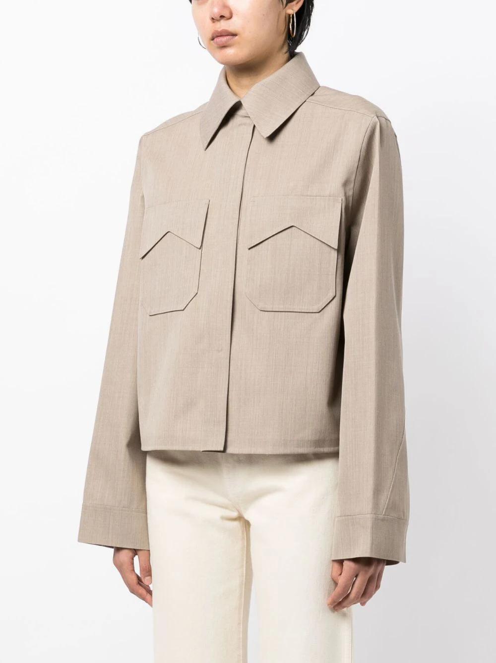 Jil Sander stand-collar cotton shirt - Orange