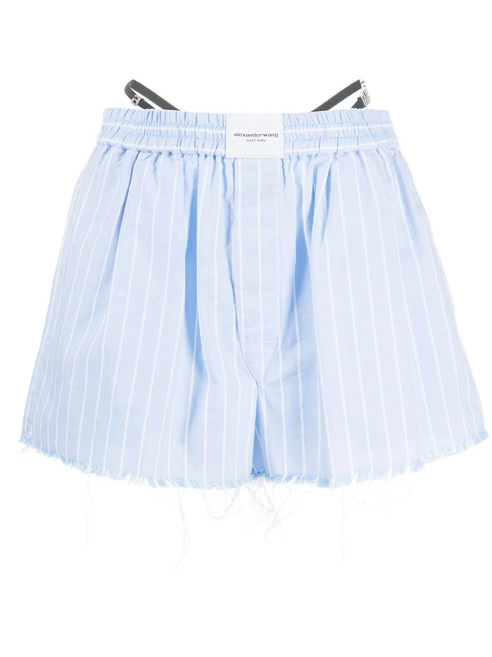 T By Alexander Wang T By Alexander Wang Frayed Boxer With Crystal Thong in  White | Lyst