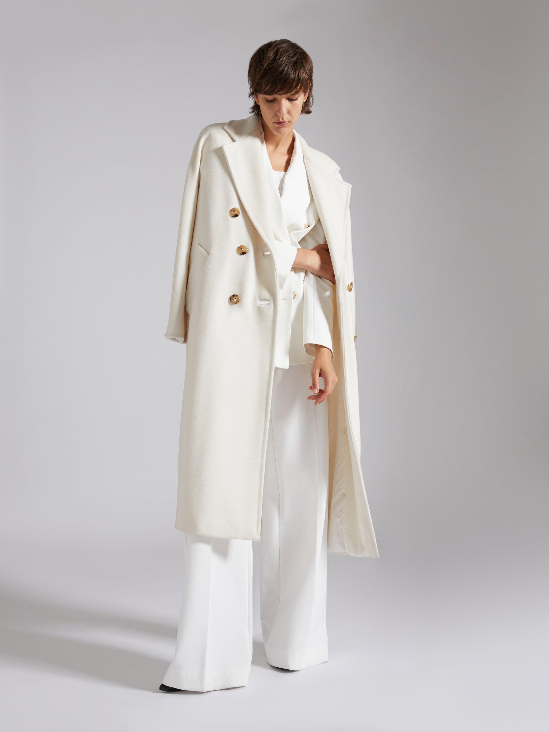 Max Mara Women 101801 Madame Icon Coat in White | Lyst