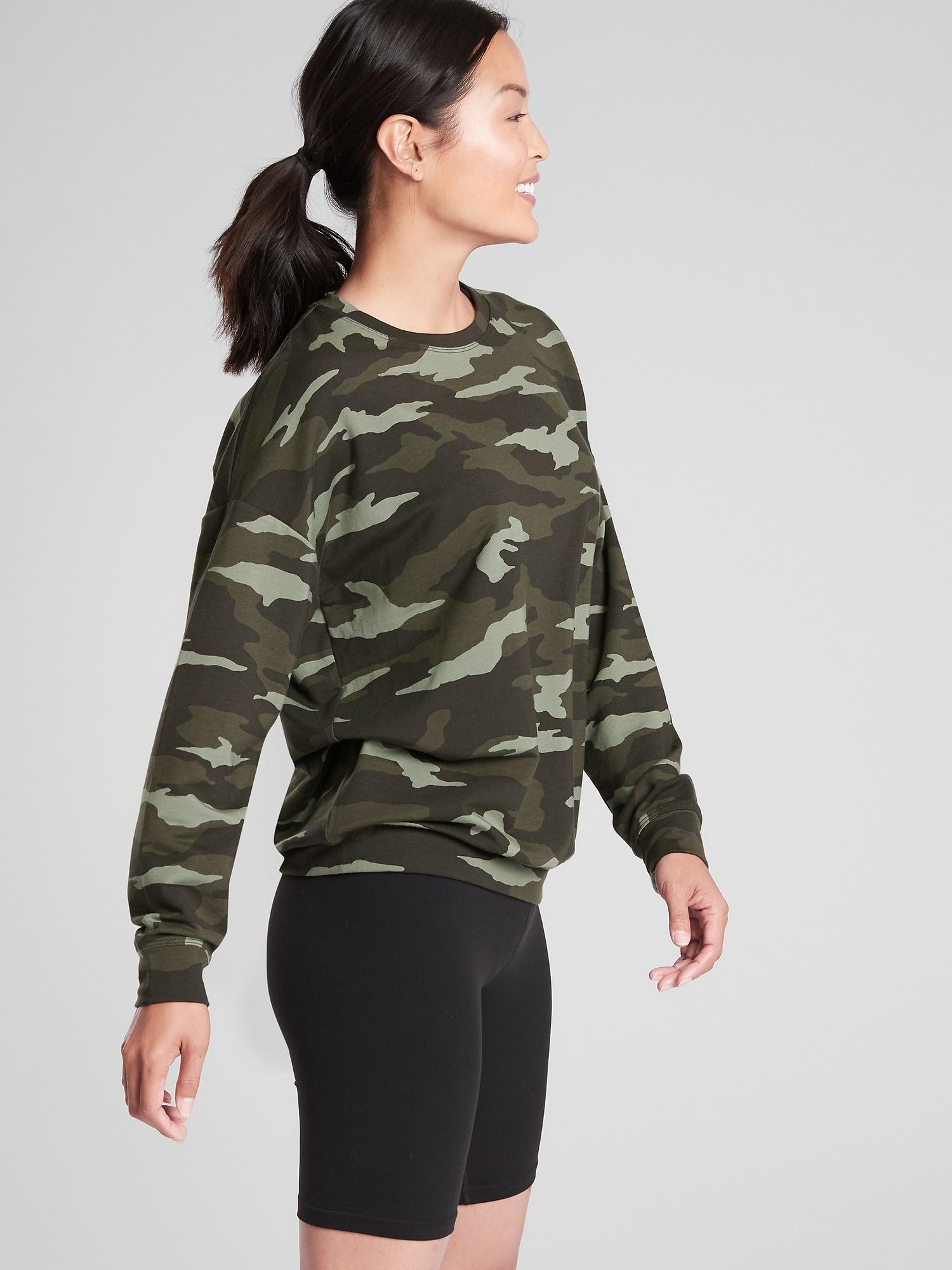 athleta camo sweatshirt