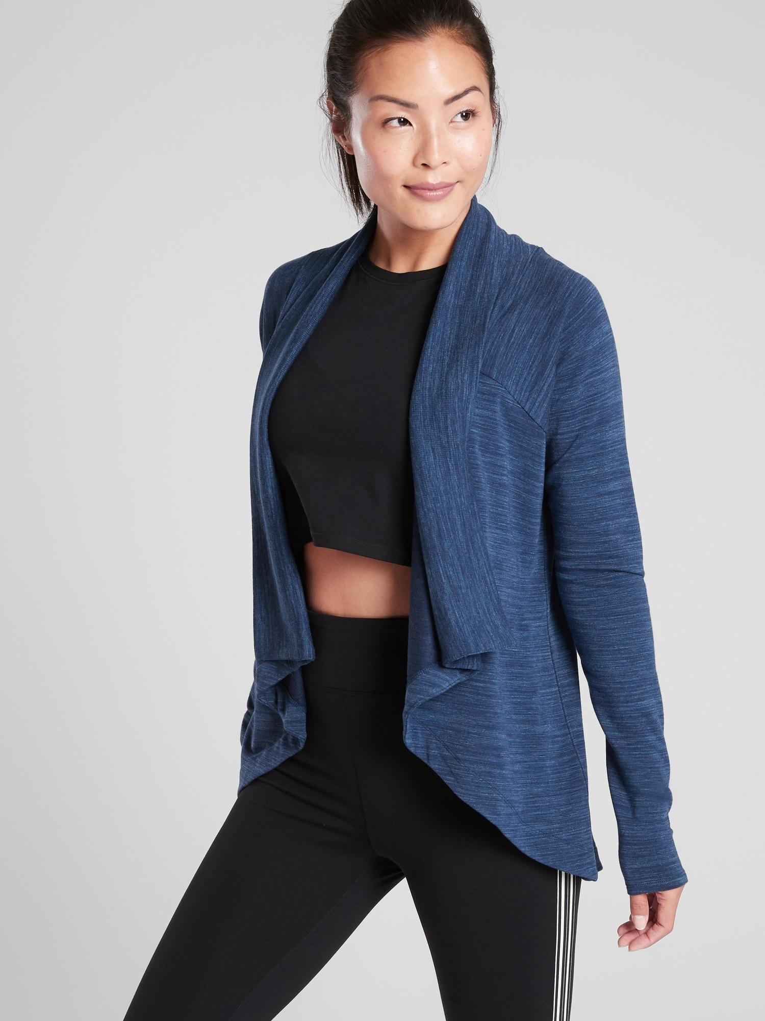 Athleta Nirvana Wear Two Ways Wrap In Blue Marble Heather Blue Lyst